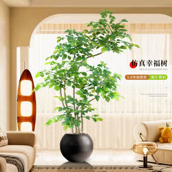 Simulated Plant Floor-Standing Potted Plant, Indoor Large-Scale Bionic Green Plant Ornament, High-End Light Luxury Decoration for the Living Room, Artificial Flowers and Trees