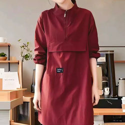Catering Work-Specific Smock Workwear 2026 New Water-Repellent Home Cooking Apron Long-Sleeved Kitchen Apron