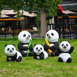 Villa Garden Courtyard Decoration Outdoor Artificial Panda Figurine Resin Animal Community Garden Landscape Sculpture Small Sculpture