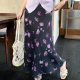 
HO TIME 2025 summer new style retro print high waist slim skirt hip pencil skirt