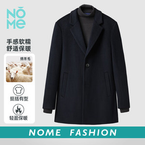 
NOME (Clothing) 2025 Winter Men's New Fashion Plaid Warm Woolen Coat Jacket with Sheep Wool