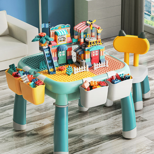 Feile multifunctional building block table assembly toys educational ...