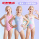 swans children's swimsuit girls quick-drying training racing suit professional new girls one-piece triangular swimsuit