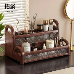 Cosmetic Storage Rack Desktop Small Lipstick and Perfume Storage Box Dressing Table Multi-Layer Skin Care Product Organizing Display Rack