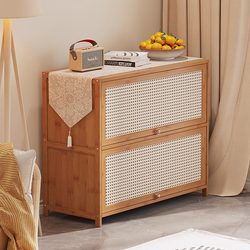 Bookcase, Household Storage Cabinet, Non-Solid Wood Children's Bookshelf with Door, Dust-Proof Storage Rack, Trendy Corner Low Cabinet, Storage Cabinet