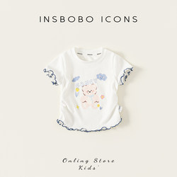 Girls' Short-Sleeved T-Shirt 2026 Summer New Style Clothes Kidsren's Tops Baby Girl Summer Clothes Girls' Super Cute Kidsren's Clothing