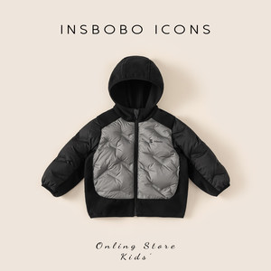 
INSbobo Boys Down Jacket 2025 Winter New Children's Hooded Down Jacket Winter Clothes Baby New Year Clothes