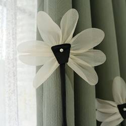 Curtain Decoration Accessories, Small Ornaments, Light Luxury Style Curtain Head Lace Decoration, Pin-Style Three-Dimensional Mesh Flowers