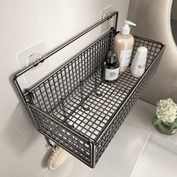 Bathroom Storage Rack, No-Drill Wall-Mounted Organizer for Shower Gel, Wall-Mounted Washbasin Shelf