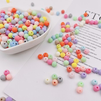 DIY children's weaving women's colorful candy earrings and accessories homemade straight hole bead acrylic accessories hand-painted