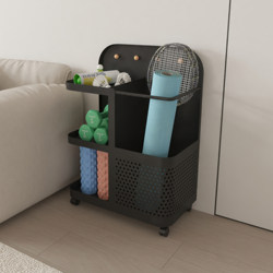 Floor-Standing Movable Storage Box Dumbbell Home Multi-Layer Strength Training Equipment Storage Rack Yoga Mat Storage Shelf