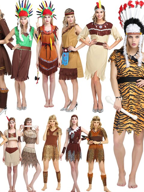 Savage clothing primitive African savage Indian clothes men and women leopard -top indigenous hunter performance clothing