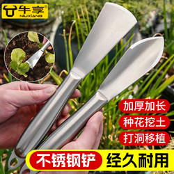Small Stainless Steel Shovel for Digging Wild Vegetables, All-Steel Gardening Tool for Planting Flowers and Vegetables, Special Tool for Sea Foraging