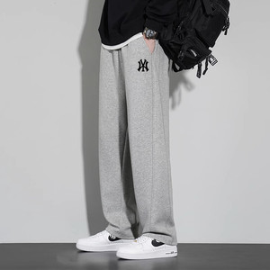
Outlet counter pants men's autumn and winter 2025 new style plush straight hoodie trousers men's pure cotton casual pants