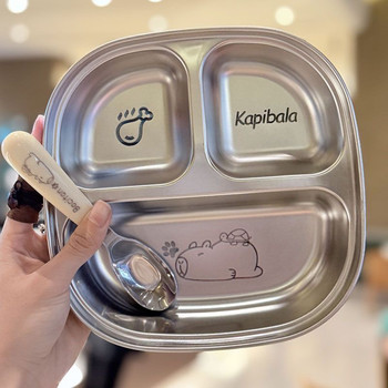 Kapipala 316 stainless steel dinner plate baby divided plate kindergarten lunch box thickened children's divided plate