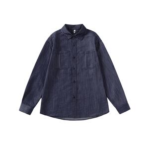 
American heavyweight imitation denim shirt men's long-sleeved spring retro workwear pocket shirt lapel jacket price control 11