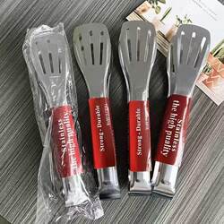 Three-Line Stainless Steel Food Tongs for Bread, Food, Grilling, Barbecue, Steak, Steamed Buns, Bread, and Meat