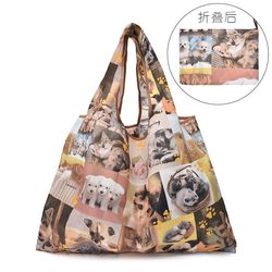 Eco-Friendly Shopping Bag Japanese-Style Cartoon Foldable Portable Grocery Bag Supermarket Tote Bag Large Capacity Storage