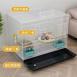 Rabbit Cage for Home Use, Large Indoor Automatic Waste-Cleaning with Toilet, Guinea Pig, Hedgehog Cage, Portable Travel Rabbit Cage
