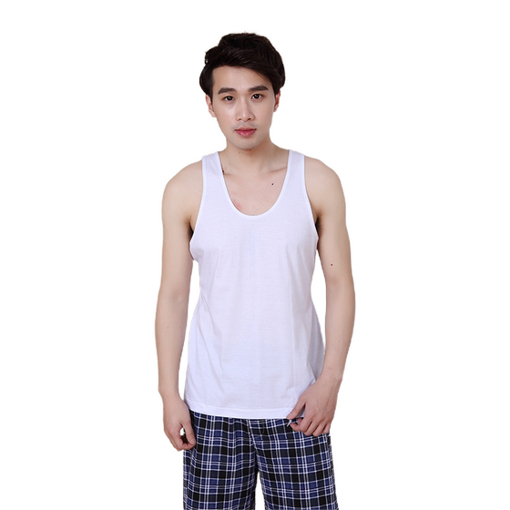 
Ligongmin [2 pack] Lu brand men's 100 pure cotton cool vest sweat back loose breathable old man shirt