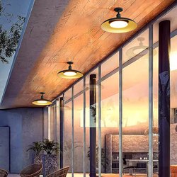 Outdoor Ceiling Light Waterproof Solar Pavilion Courtyard Canopy Light Outdoor Sunroom Light Industrial Style Doorway Pendant Light