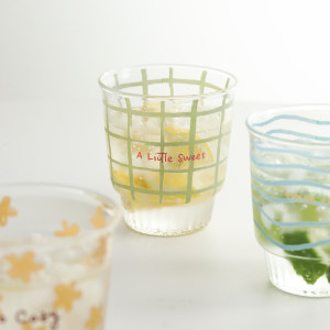 
Blue Lotus glass water cup, high borosilicate coffee cup set, beautiful home drinking water, especially good-looking beer cup