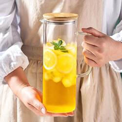 Juice Cup, Glass Cup, Heat-Resistant, High-Temperature Resistant, Household Glass Water Kettle, Large-Capacity Tea Cup, Lemon Water Cup, Jug