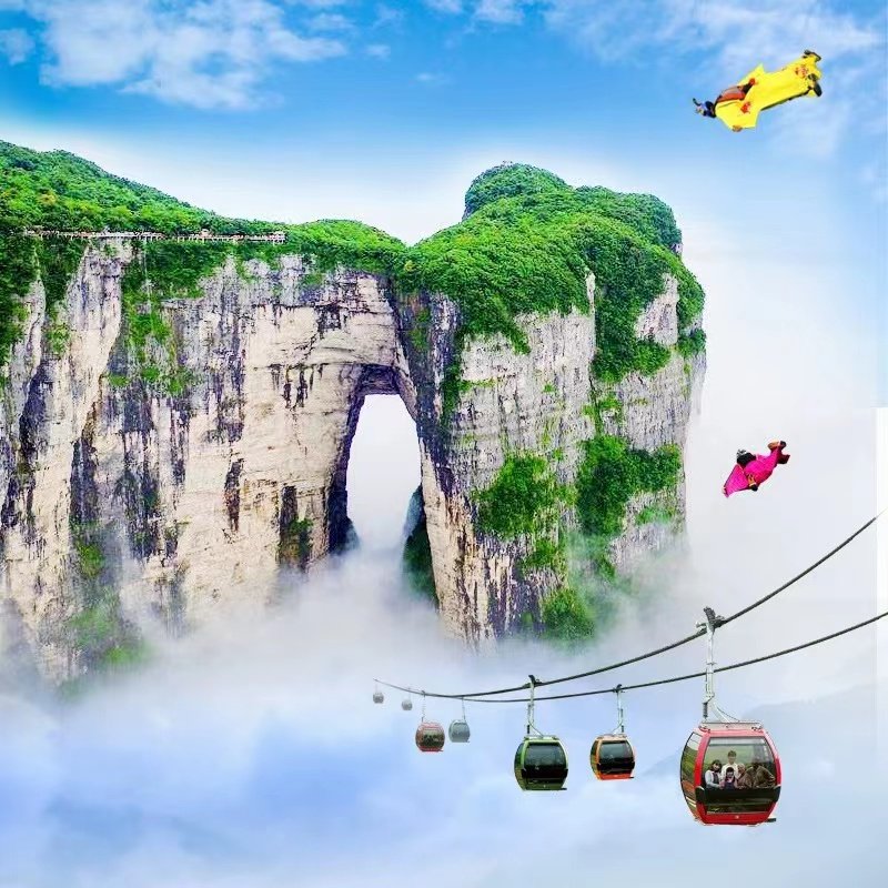 湖南长沙张家界旅游天门山黄龙洞玻璃桥凤凰古城5天4晚纯玩跟团游