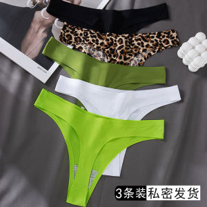 TBACK female thong pants panties, a piece of non -trace sexy leopard pattern sports fitness yoga swimming trousers, women are often worn on the day
