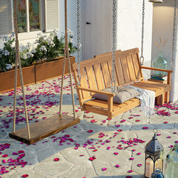 Outdoor Anti-Corrosion Wood Children's Swing for Home Use, Patio Swing Chair for Kids, Indoor Balcony Rocking Chair, Villa Solid Wood Seat