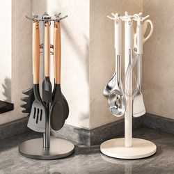 Kitchen Countertop Rotating Hook Storage Rack for Home Use, Pot Spoon and Spatula Holder, Kitchen Utensil Storage Organizer