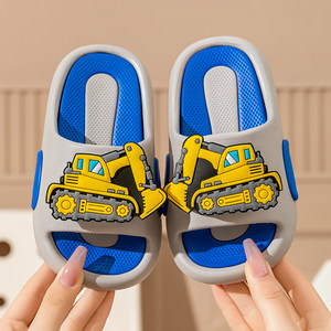 
Cartoon digger children's slippers boys summer bathroom bathing household thick-soled non-slip baby slippers