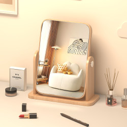 Mirror, Makeup Mirror, Tabletop, Large Wooden Rotating Mirror, Student Dormitory, Bedroom, Home Dressing Table, Dressing Mirror
