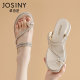 ZhuoSini wears sandals for one shoe and two wears women's 2025 summer wears rhinestone thick-soled sandals for half-mopping wedge clip toe
