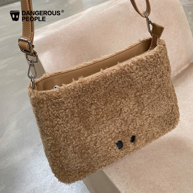 Dangerouspeople Joker Xue dsp imitation lambswool crossbody bag autumn and winter solid color ...
