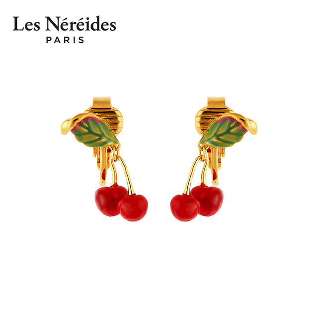 Les Nereides Little Polyrum Cherry Earrot Earrings Earrings Sweet Girl Cute Fruit
