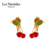 Les Nereides Little Polyrum Cherry Earrot Earrings Earrings Sweet Girl Cute Fruit
