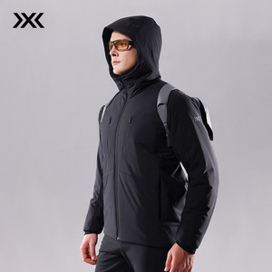 
X-BIONIC City Business Hooded 120g Cotton Jacket for Men, Autumn and Winter Windproof and Water Repellent, Lightweight and Warm for Business Commuting