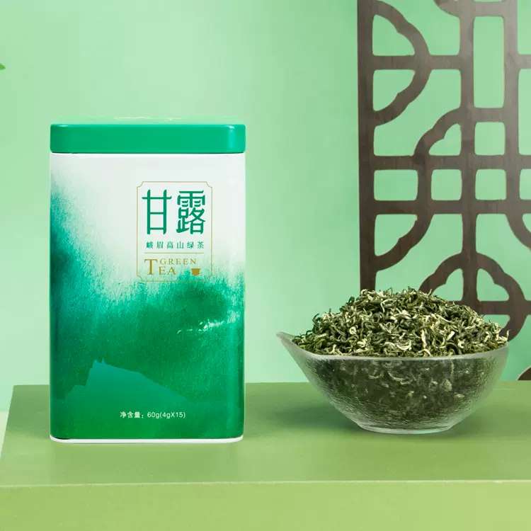 2022年新茶明前头采绿茶峨眉山特级毛峰春茶甘露自饮罐装60g茶叶-Taobao