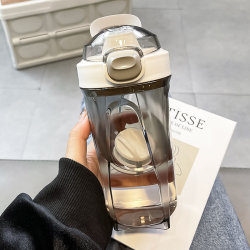 Sports Water Bottle for Girls, High-Looking, with Scale, Suitable for Summer, Fitness Milkshake Shaker Cup, Simple Plastic Cup, High Temperature Resistant