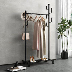 Clothes Rack, Floor-Standing, Movable, Bedroom Clothes Rack, Room Coat Rack, Indoor, Space-Saving, Sturdy Clothes Drying Rack