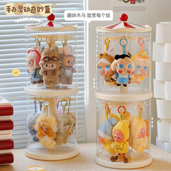Labubu Display Box Rotating Labubu Pendant Storage Box Transparent Doll Display Stand Vinyl Doll Display Cabinet