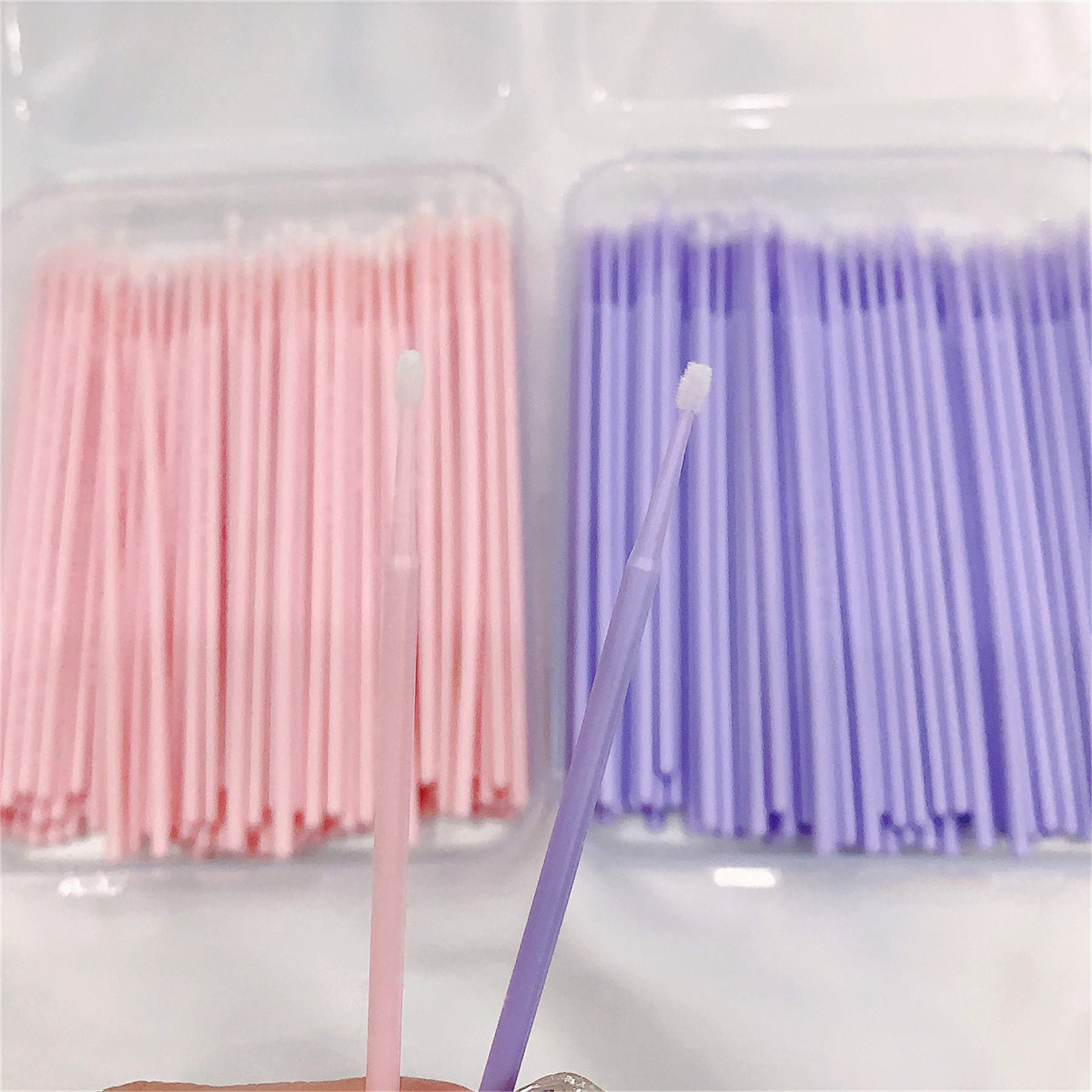 200 Cotton Fioc In Cotone Biologico Con Bastoncino Di Legno - Biodegradabili, Ideali Per Igiene E Trucco (Rosa)