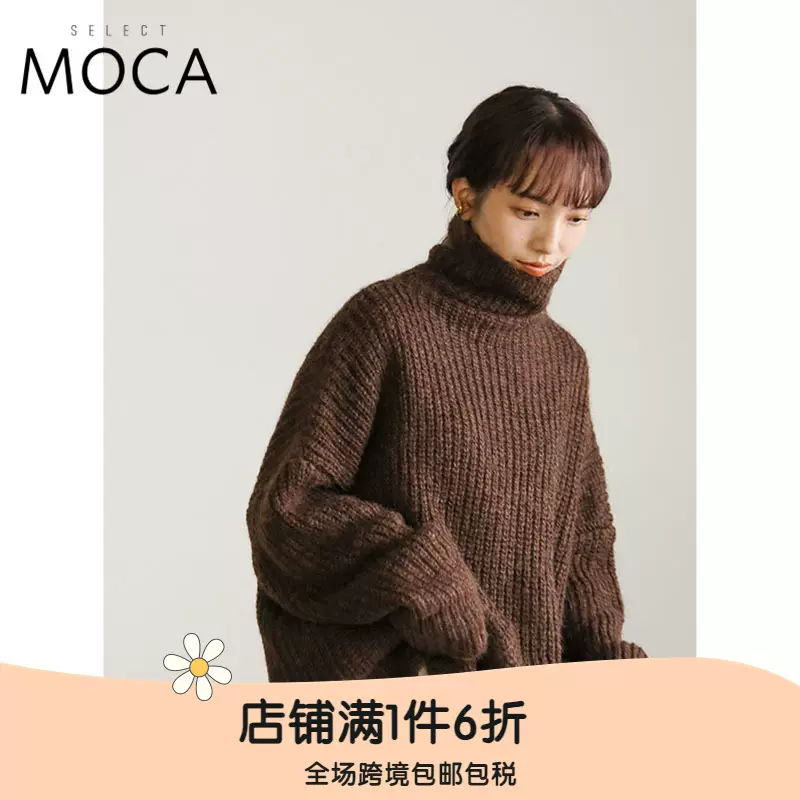 SELECT MOCA秋冬高领保暖毛衣纯色设计日系宽松日本直邮20001047-Taobao