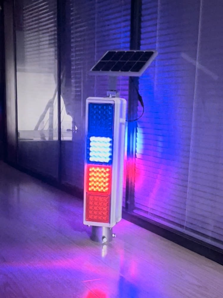 Solar-Warnblitzleuchte – Rot/weiß/blau, 2000mAh, Produktbild-Vorschau 5