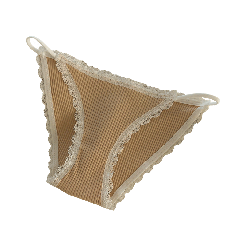 Korean version of sexy lace, skin friendly, soft and comfortable seamless underwear, women's pure cotton mid rise breathable low rise women's triangle pants