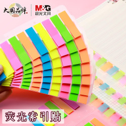 Morning Light Indicator Stickers for Students, Fluorescent Index Label Stickers, Cute Cartoon Girl Korean Ins Style, Strong Adhesive, Waterproof, Key Point Markers, Colorful Indicator Bookmarks, Classification Pages