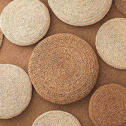 Floor Cushion, Tatami Cushion, Japanese-Style Cushion, Floor Mat, Meditation Cushion, Round Meditation Mat, Straw Woven Floor Mat