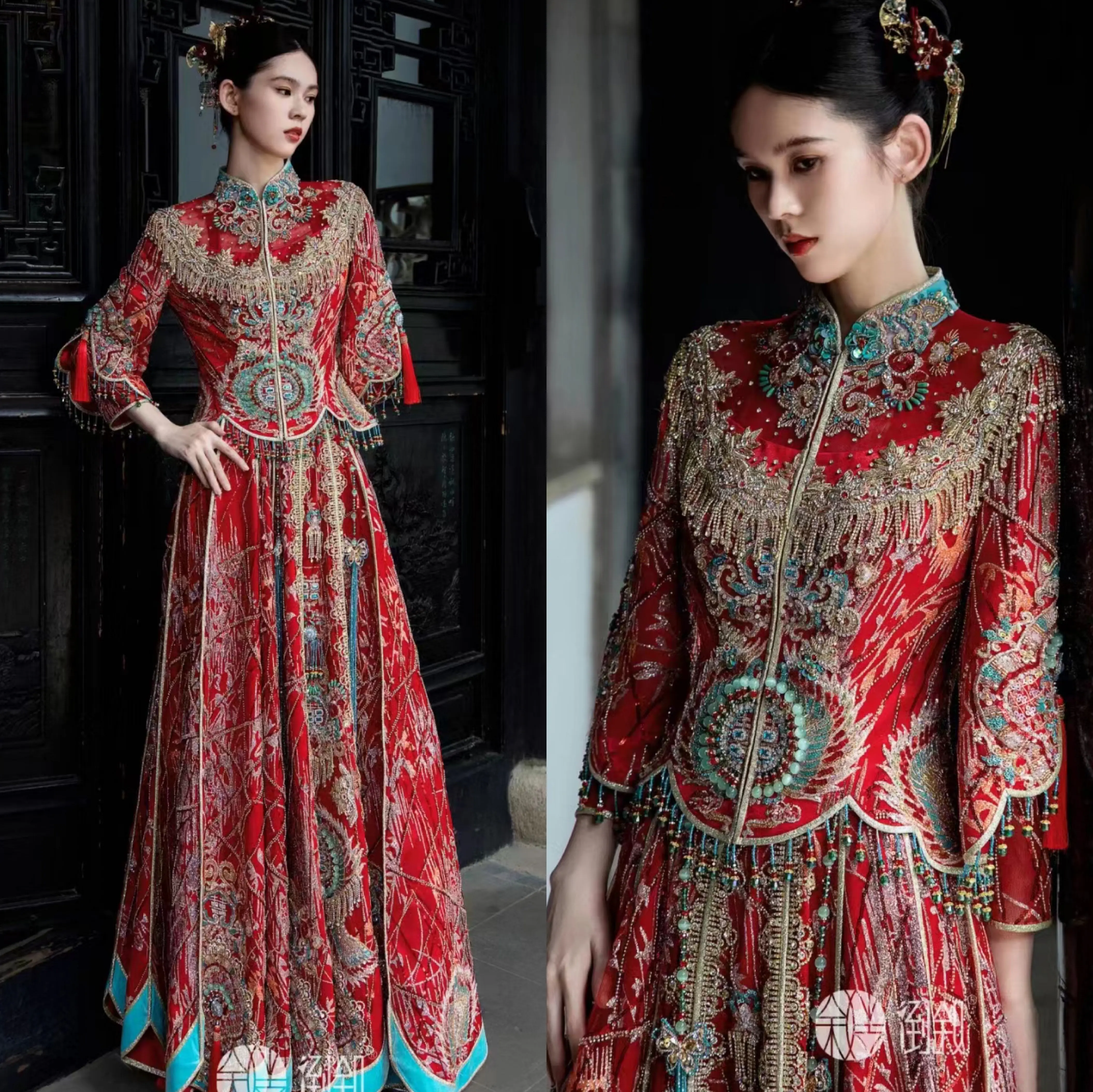 出租正版倒叙高定中式嫁衣【钱兔似锦】清新减龄新娘婚礼迎亲秀禾