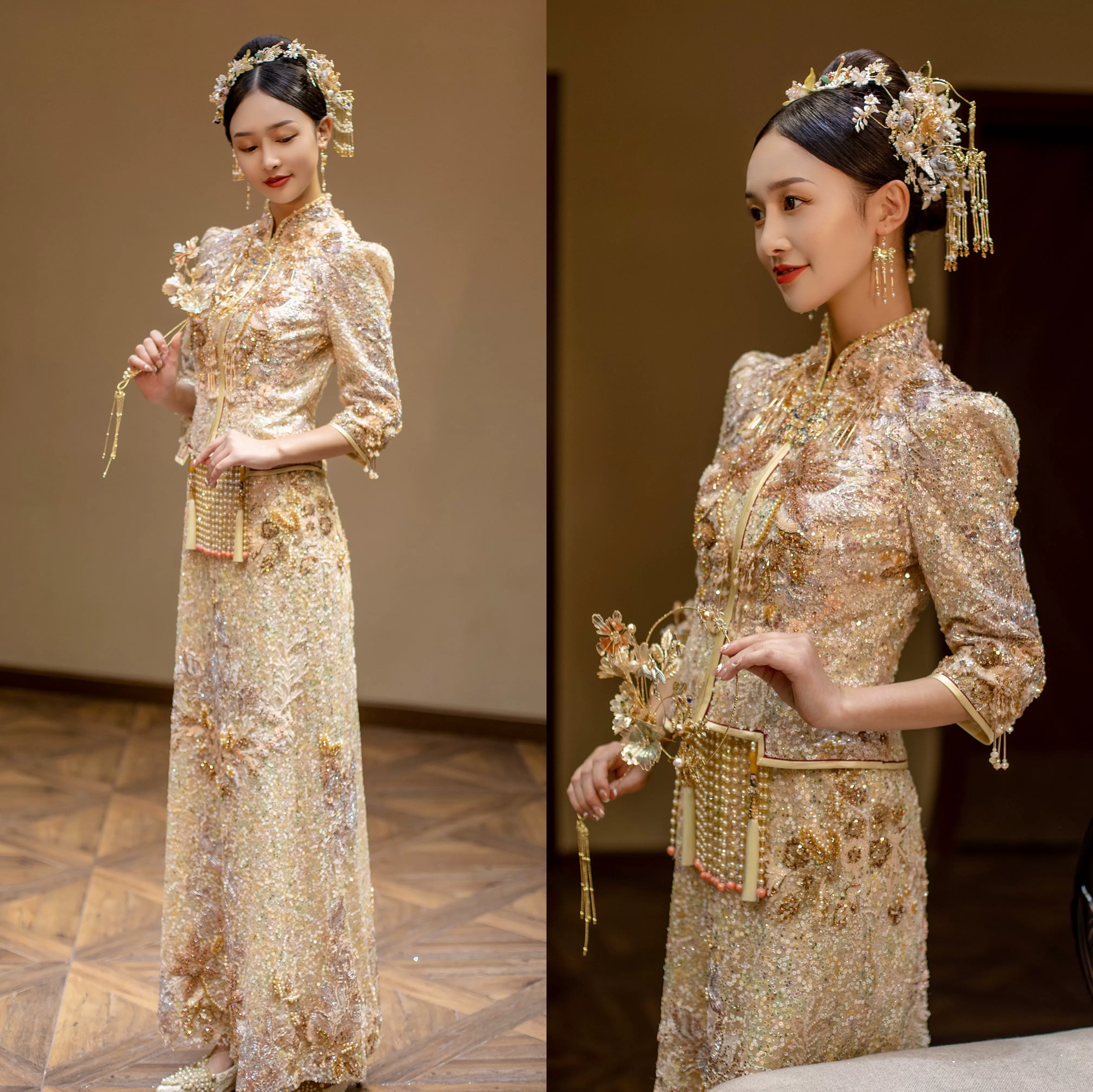 出租正版倒叙高定中式嫁衣【钱兔似锦】清新减龄新娘婚礼迎亲秀禾